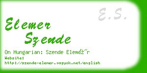 elemer szende business card